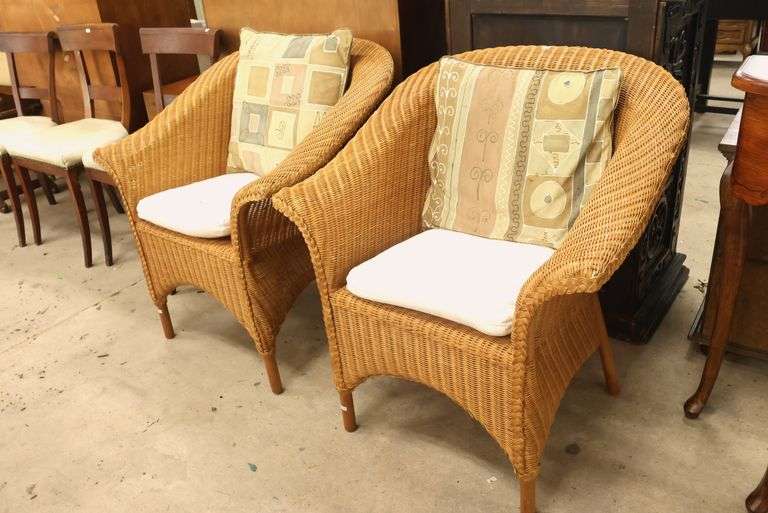 Pair Modern Wicker Armchairs, Losses