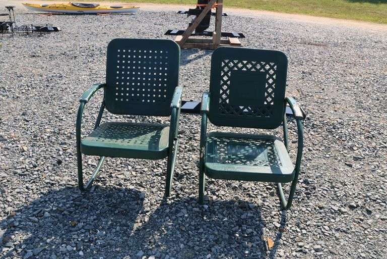 *NO STORAGE* 2 MCM Metal Patio Arm Chairs