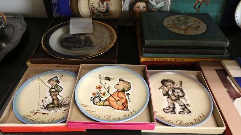 Lot of Vintage Hummel Plates, Boehm Porcelain Collection Books & Children's Books