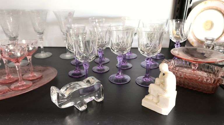 Collection of Crystal & Glass Stemware Glasses & Goblets, Cristal D'Arques-Durand Etc.