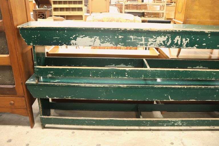 Pair Antique Long Painted Porch Benches