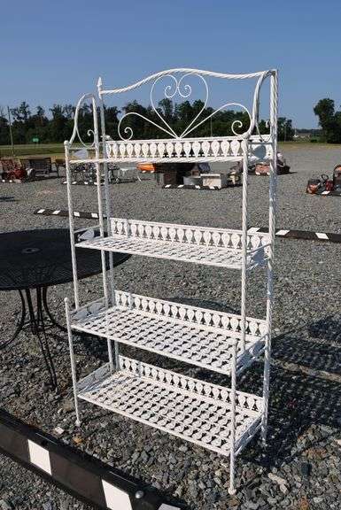 *NO STORAGE* Wrought Iron Patio Table and Shelf
