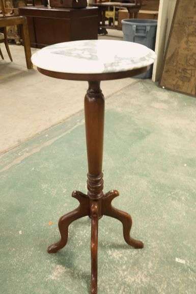 Victorian Style Marble Top Plant Stand