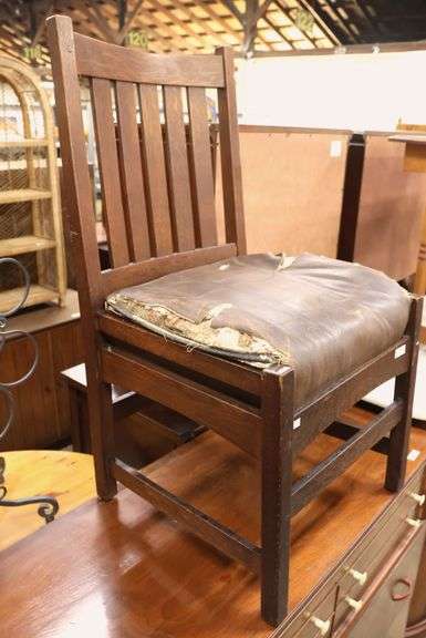 L. & J.G. Stickley Mission Oak Dining Chair in Original Condition (Seat Rough)