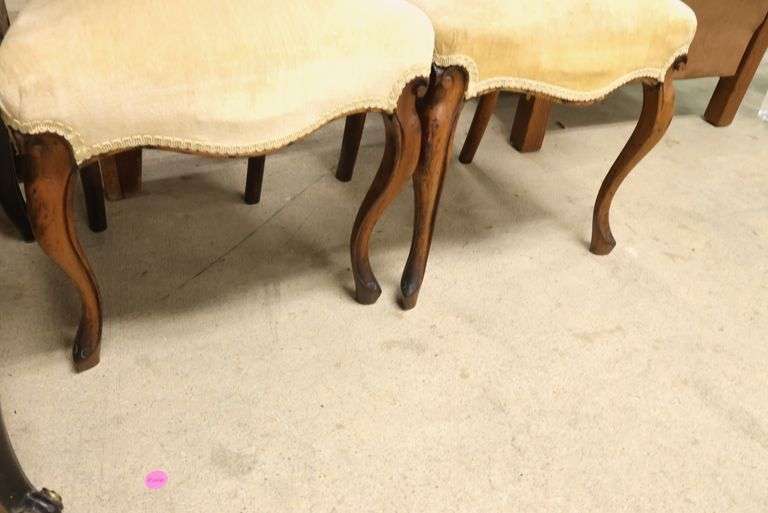 Pair Victorian Walnut Side Chairs