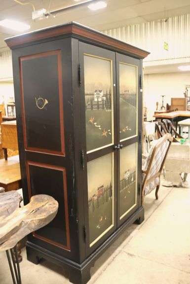 Modern Fox Hunt Themed Painted Wardrobe