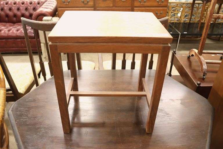 Anglo-Indian Brass Inlaid Hardwood Nesting Table, Losses