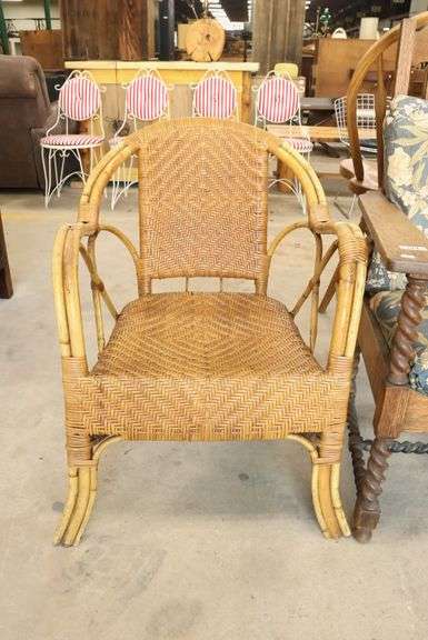 MCM Rattan and Splint Armchair