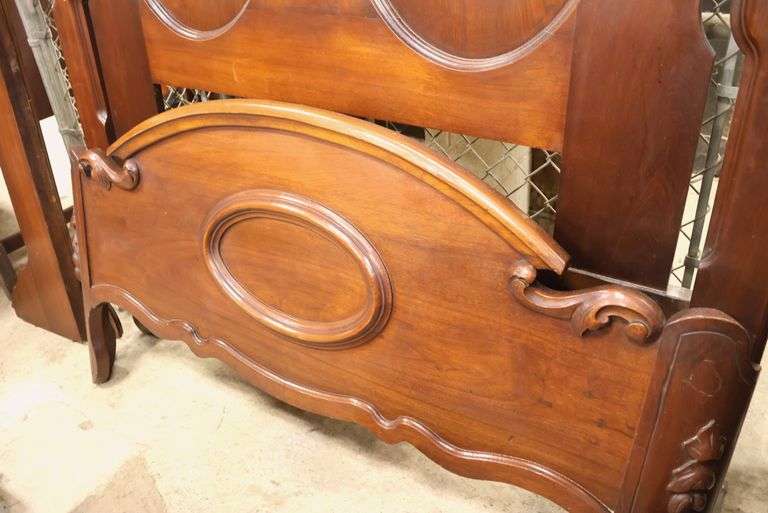 Victorian Carved Walnut Bed