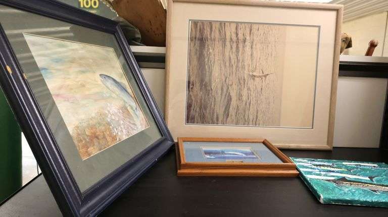 Lot of Paintings Photos & Prints of Fish & Waterman
