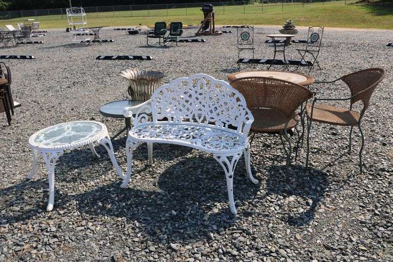 *NO STORAGE* Garden Bench, Wicker Pieces, Etc.