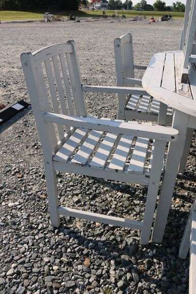 *NO STORAGE*Painted Teak Patio Dining Set