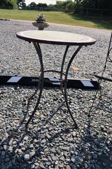 Wrought Iron and Mosaic Tile Bistro Set