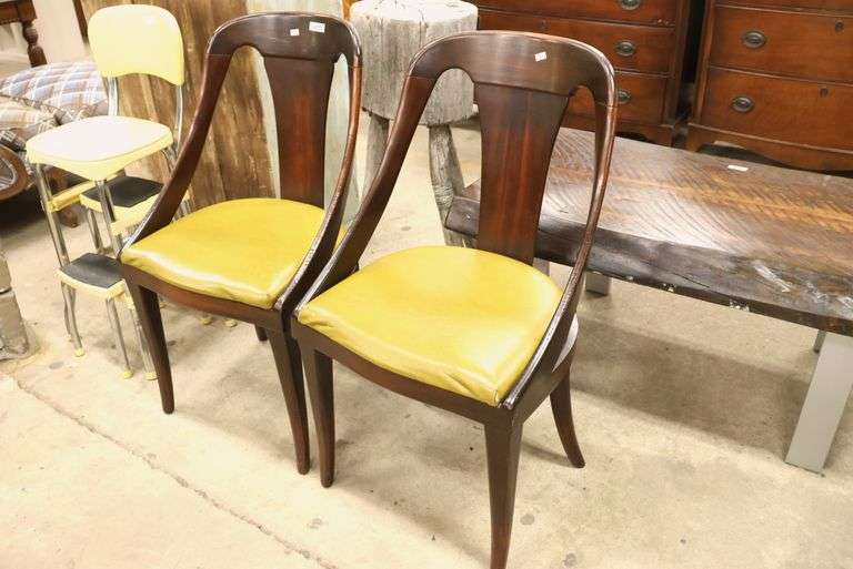 Pair Mahogany Klismos Side Chairs