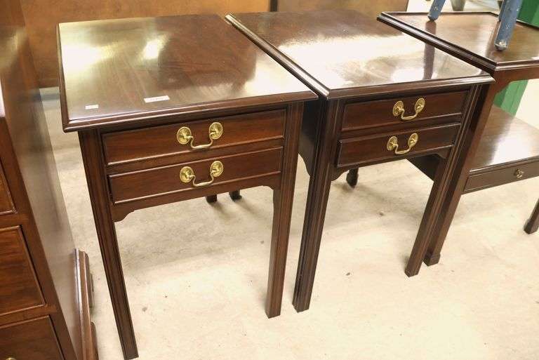 Pair Stickley Mahogany End Tables