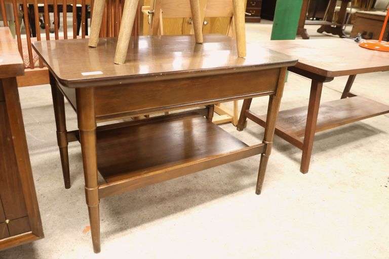 MCM Walnut and Laminate End Table