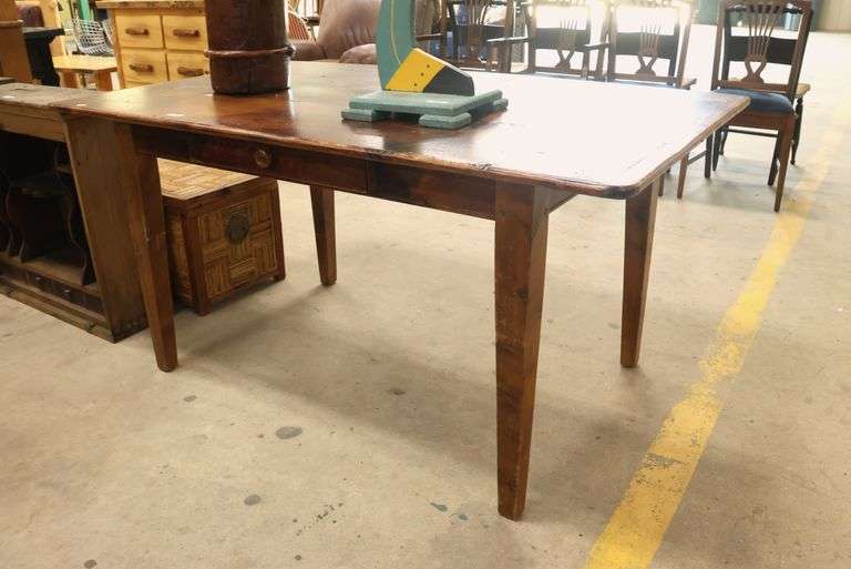 Vintage Farmhouse Pine Harvest Table