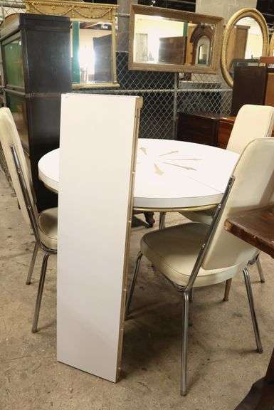 MCM Retro Laminate and Chrome Dining Table and Four Chairs