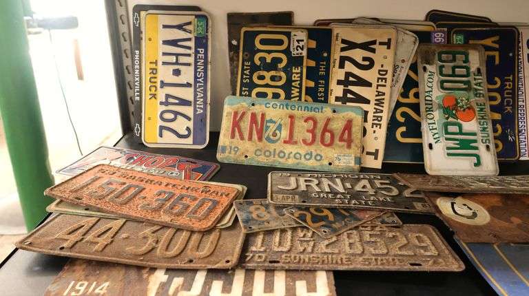 Collection of Vintage Automotive License Plates