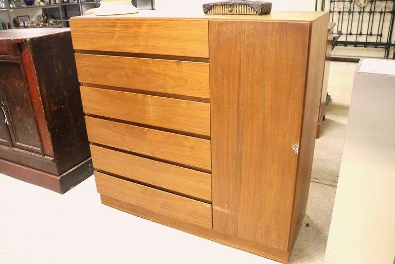 MCM Teak Side By Side Dresser, Chips and Wear