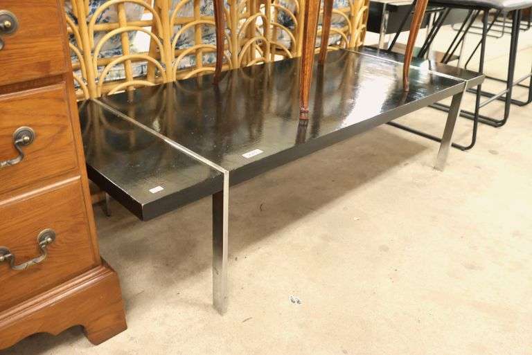Lane MCM Black and Chrome Coffee Table