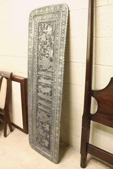 Ethnographic Chased Metal Rectangular Tray