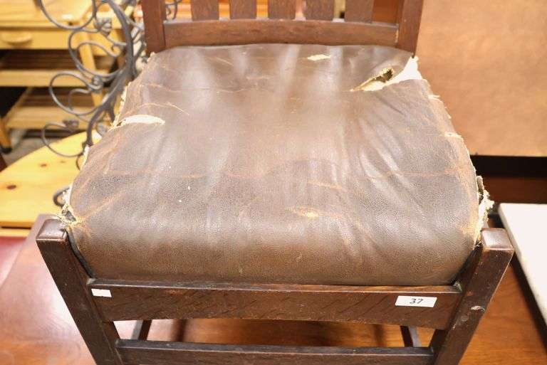 L. & J.G. Stickley Mission Oak Dining Chair in Original Condition (Seat Rough)