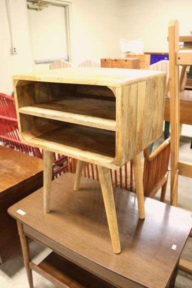 MCM Style Mango Wood End Table, Wear