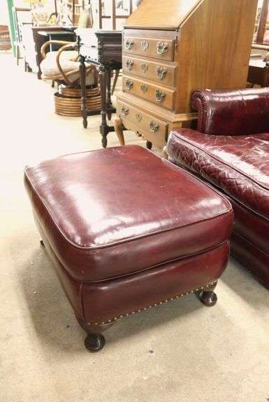 Vintage Maroon Chair and Ottoman