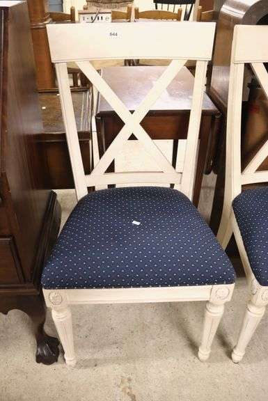 (6) Ethan Allen Directoire Style Painted Dining Chairs