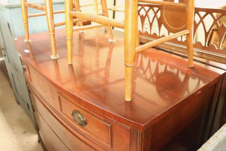 Depression Era Mahogany Bow Front Chest