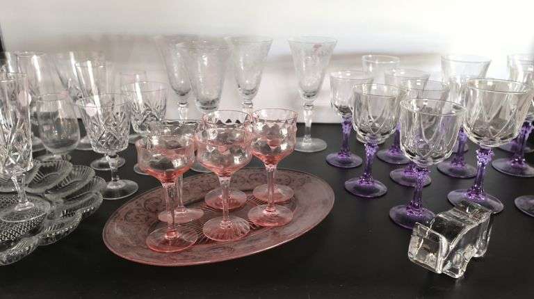 Collection of Crystal & Glass Stemware Glasses & Goblets, Cristal D'Arques-Durand Etc.