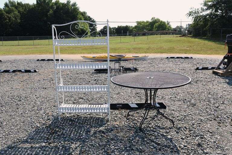 *NO STORAGE* Wrought Iron Patio Table and Shelf