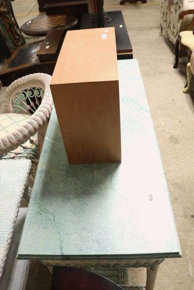 Painted Wicker Console