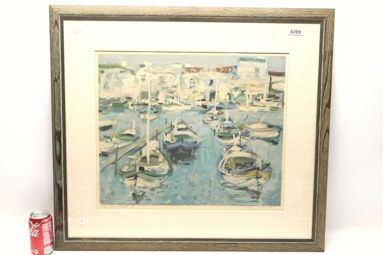 Eugène BABOULÈNE - Lithographie Originale La Provence, Eygalières 38x56cm - 1992