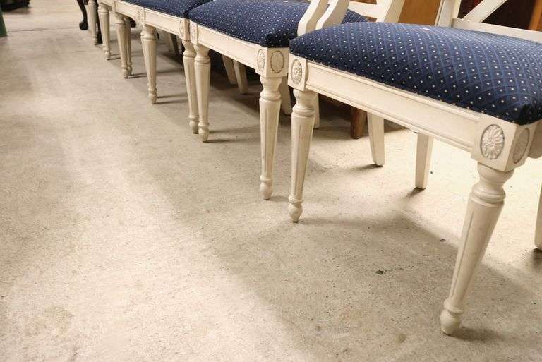 (6) Ethan Allen Directoire Style Painted Dining Chairs