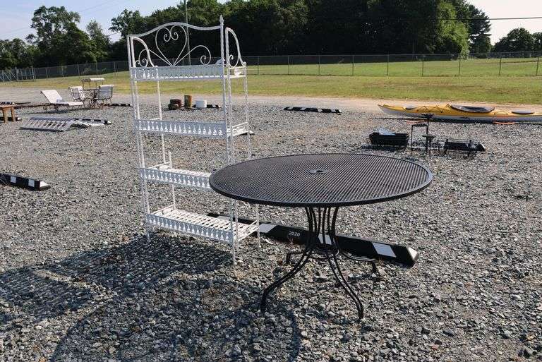 *NO STORAGE* Wrought Iron Patio Table and Shelf