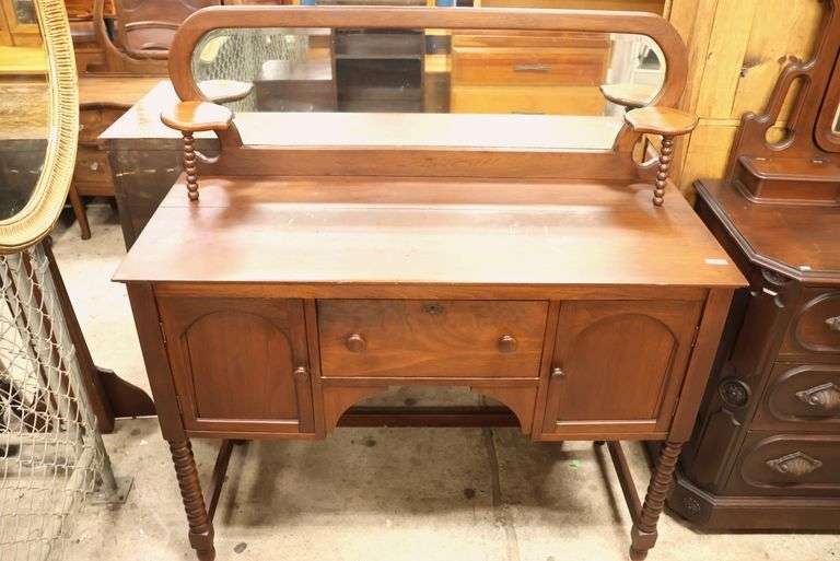 Colonial Revival Walnut Sideboard with Mirror