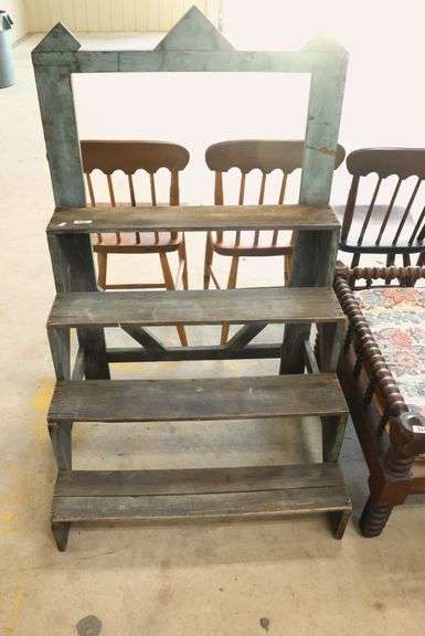 Antique Primitive Painted Plant Stand