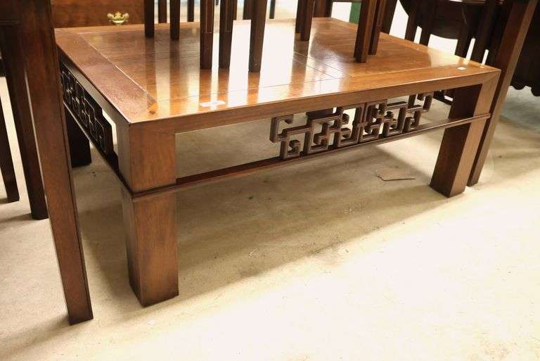 Chinese Inspired Carved Hardwood Coffee Table