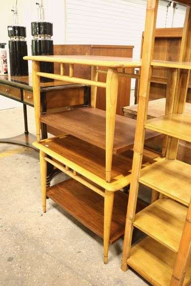 Pair MCM Inlaid Walnut End Tables
