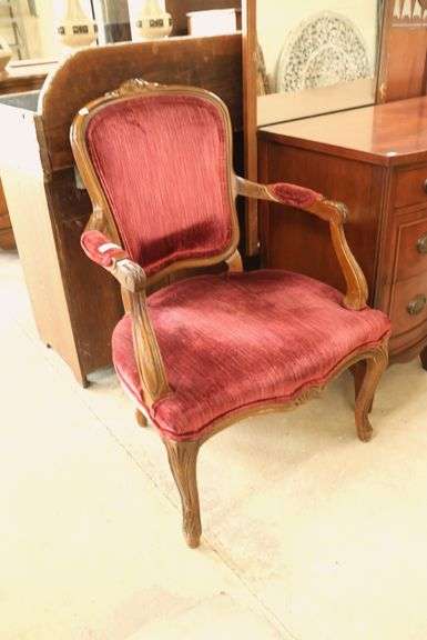 French Provincial Style Carved Armchair