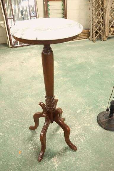 Victorian Style Marble Top Plant Stand