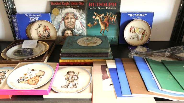 Lot of Vintage Hummel Plates, Boehm Porcelain Collection Books & Children's Books