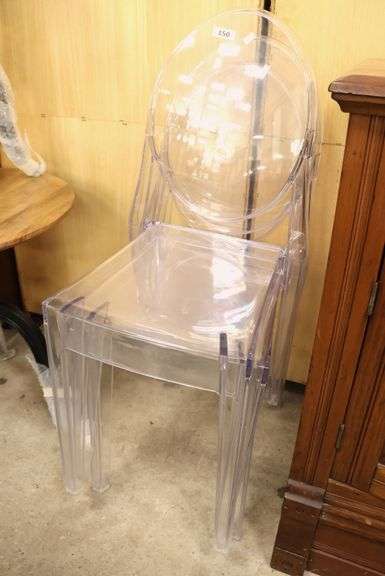 (3) Modern Acrylic Stacking Chairs