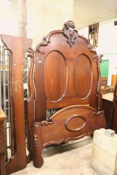Victorian Carved Walnut Bed
