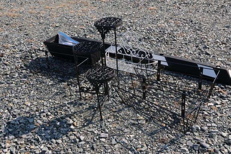 *NO STORAGE* Metal Outdoor Planters and Decor