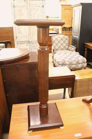 Modern Mahogany Pedestal, Marks on Top