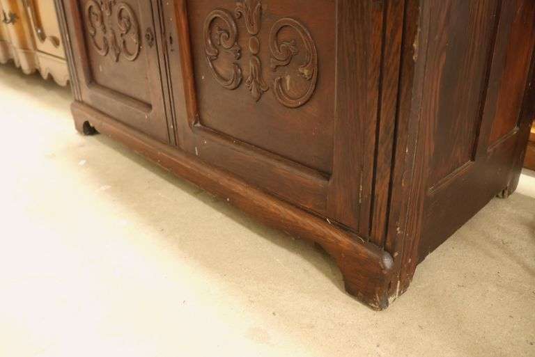 Antique Golden Oak Server