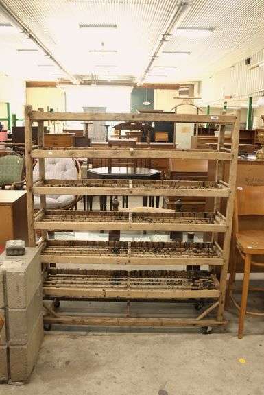 Antique Industrial Shoe Factory Rack